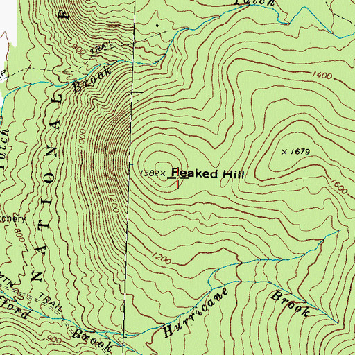 Topographic Map of Peaked Hill, NH