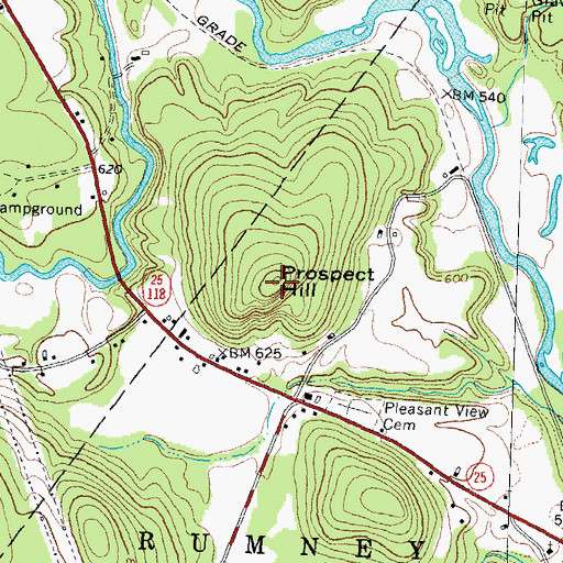 Topographic Map of Prospect Hill, NH