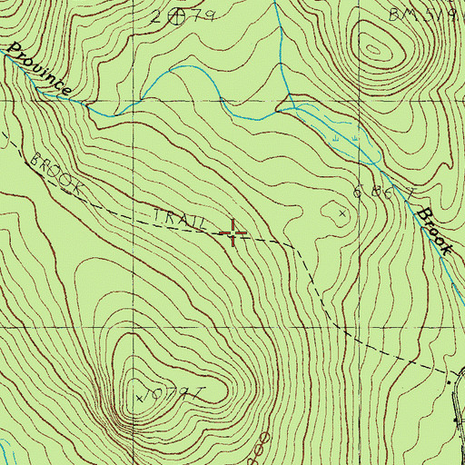 Topographic Map of Province Brook Trail, NH