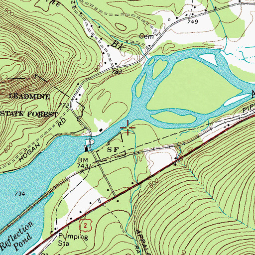 Topographic Map of Rattle River, NH