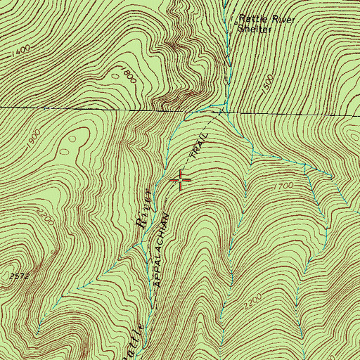 Topographic Map of Rattle River Trail, NH