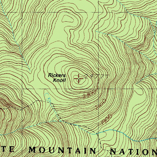Topographic Map of Rickers Knoll, NH