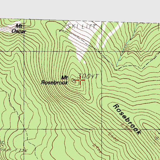 Topographic Map of Mount Rosebrook, NH