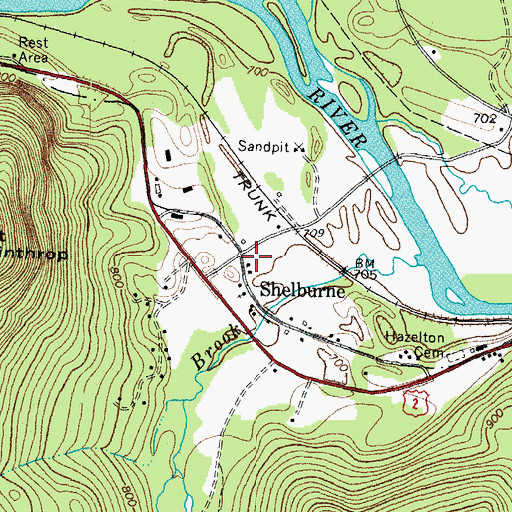 Topographic Map of Shelburne, NH