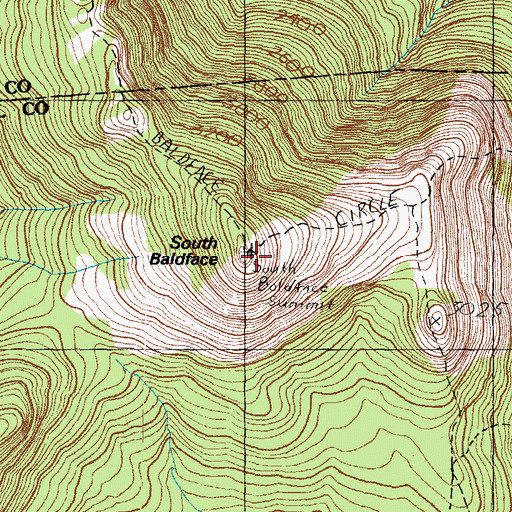 Topographic Map of South Baldface, NH