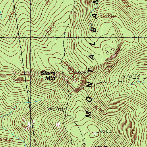 Topographic Map of Stairs Mountain, NH