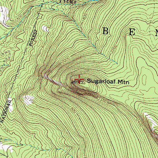Topographic Map of Sugarloaf Mountain, NH