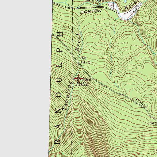 Topographic Map of Triple Falls, NH