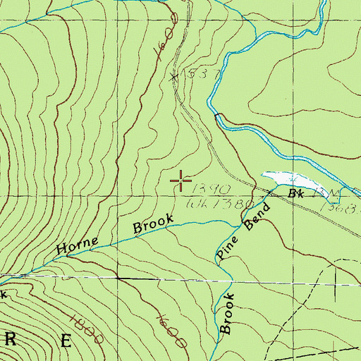Topographic Map of Waterville Cutoff Trail, NH