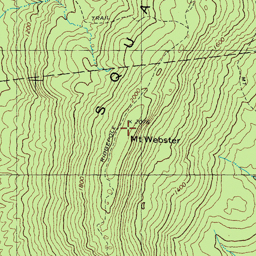 Topographic Map of Mount Webster, NH