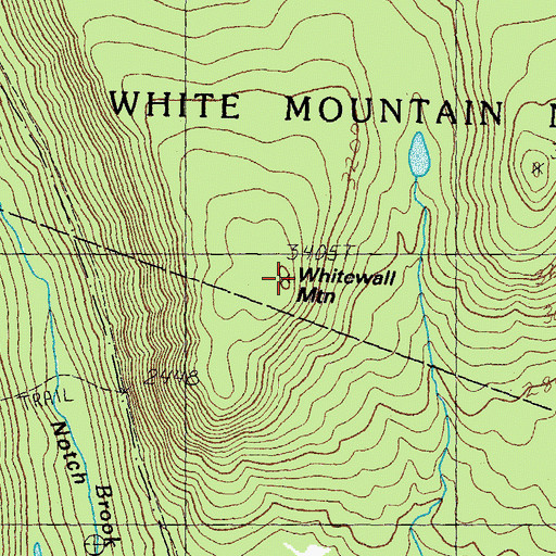 Topographic Map of Whitewall Mount, NH