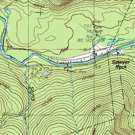 Topographic Map of Sawyer Rock Picnic Area, NH