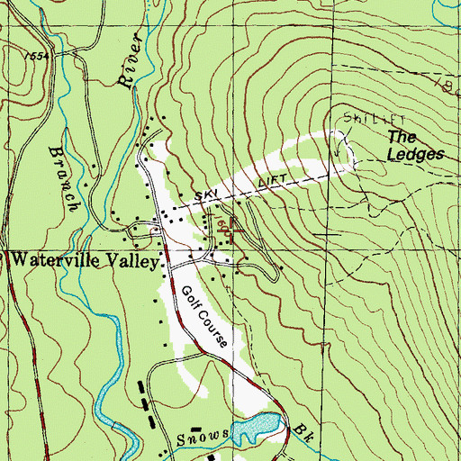 Topographic Map of Waterville Valley Winter Sprorts Area, NH