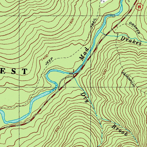 Topographic Map of Dry Brook, NH