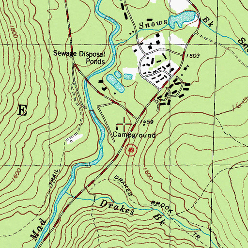Topographic Map of Waterville Campground, NH