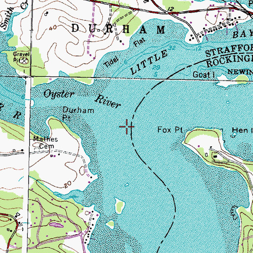 Topographic Map of Oyster River, NH
