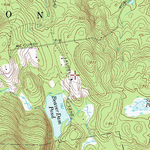 Topographic Map of Huff Memorial Airport, NH