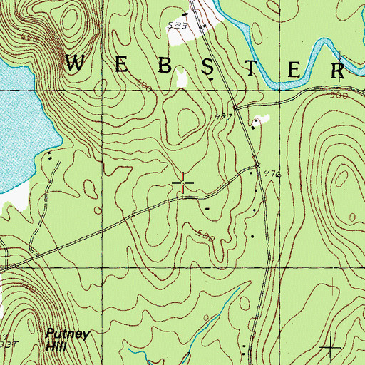 Topographic Map of Town of Webster, NH