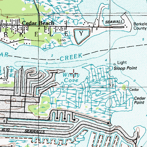 Topographic Map of Windy Cove, NJ