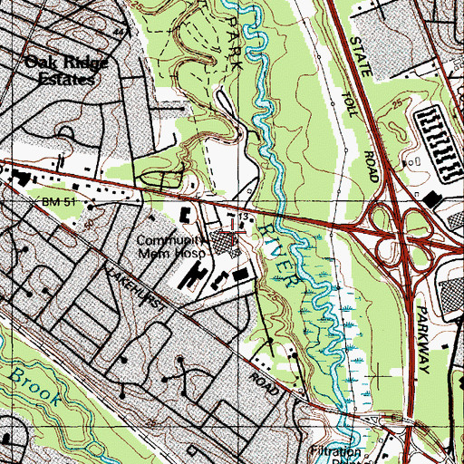 Topographic Map of Community Medical Center, NJ