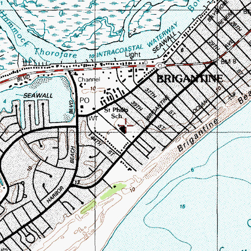 Topographic Map of Saint Phillip School, NJ