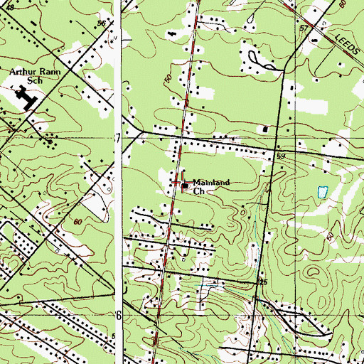 Topographic Map of Mainland Church, NJ