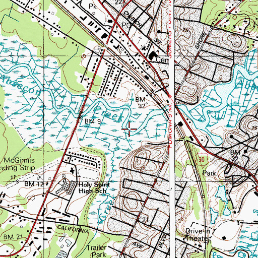 Topographic Map of Conovers Creek, NJ