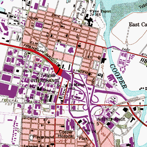 Topographic Map of Interchange 6, NJ