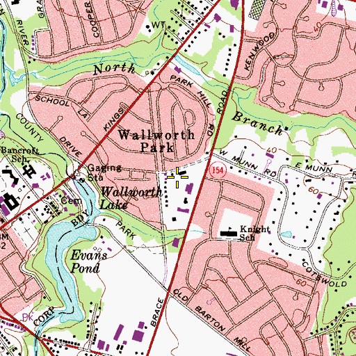 Topographic Map of Wallworth Park, NJ