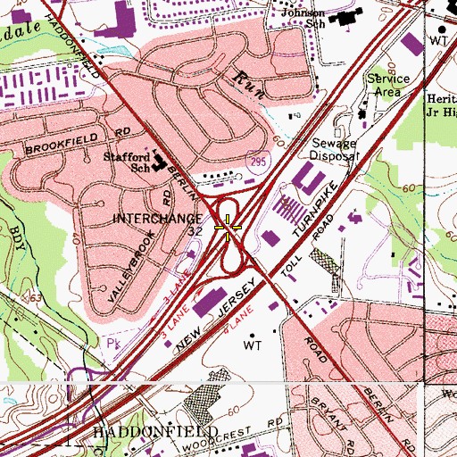 Topographic Map of Interchange 32, NJ