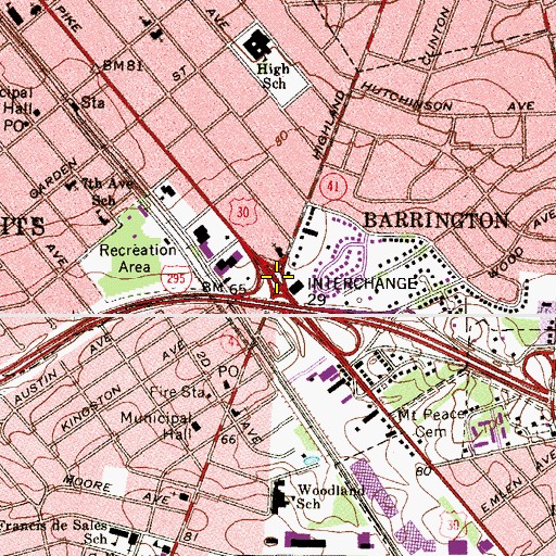 Topographic Map of Interchange 29, NJ