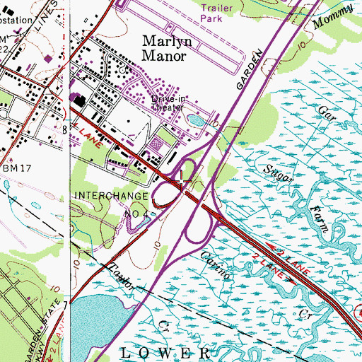 Topographic Map of Interchange Number 4, NJ