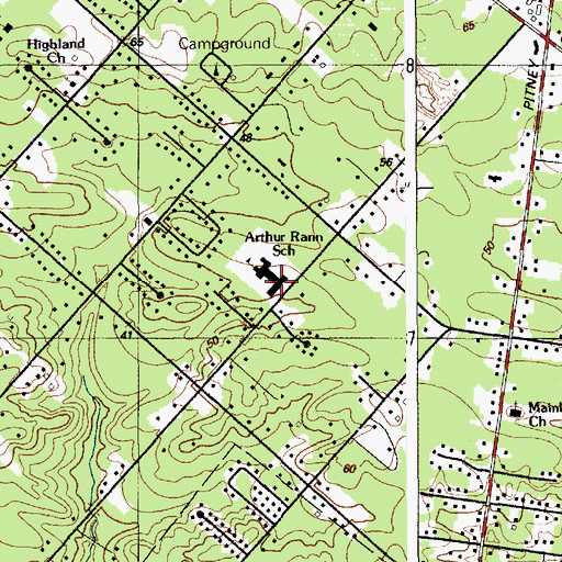 Topographic Map of Arthur Rann School, NJ