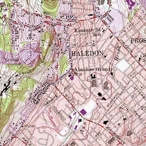 Topographic Map of Absalom Grundy School, NJ