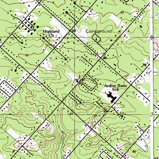 Topographic Map of Absecon Highland School (historical), NJ
