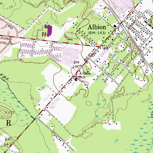 Topographic Map of Albion School, NJ