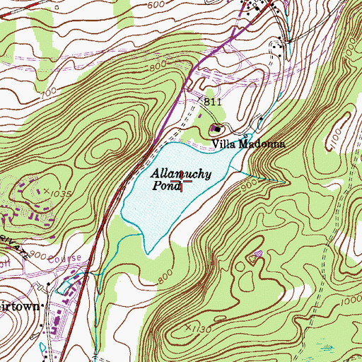 Topographic Map of Allamuchy Pond, NJ