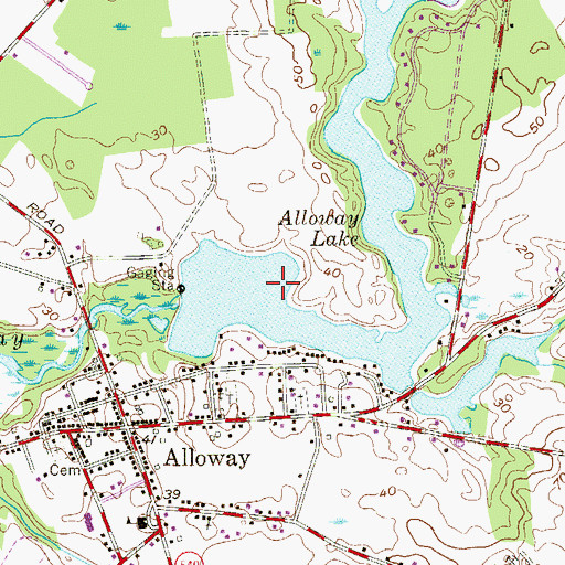 Topographic Map of Alloway Lake, NJ