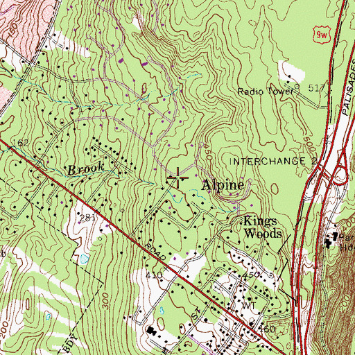 Topographic Map of Alpine, NJ