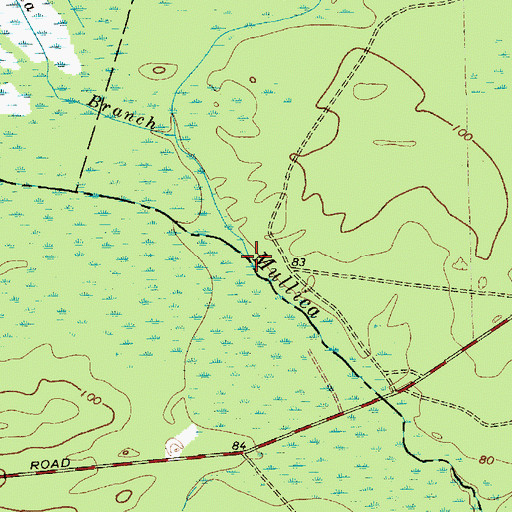 Topographic Map of Alquatka Branch, NJ