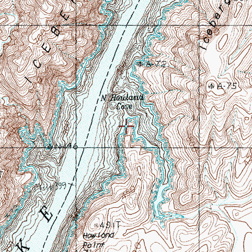 Topographic Map of North Howland Cove, AZ