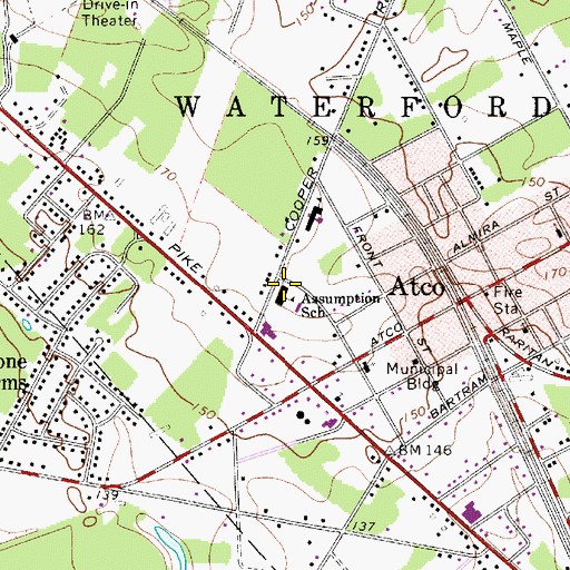 Topographic Map of Assumption School, NJ