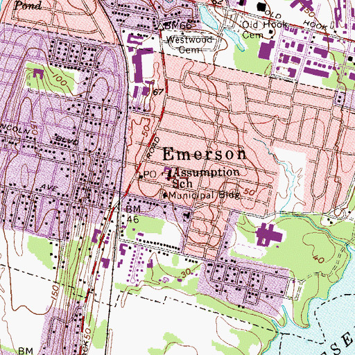 Topographic Map of Assumption School, NJ