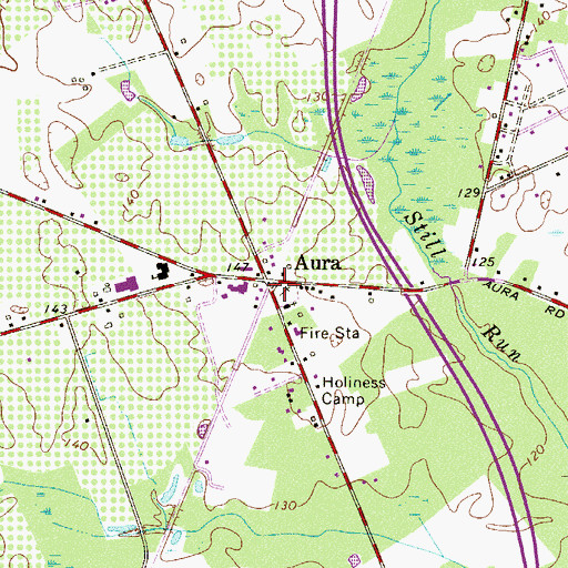 Topographic Map of Aura, NJ