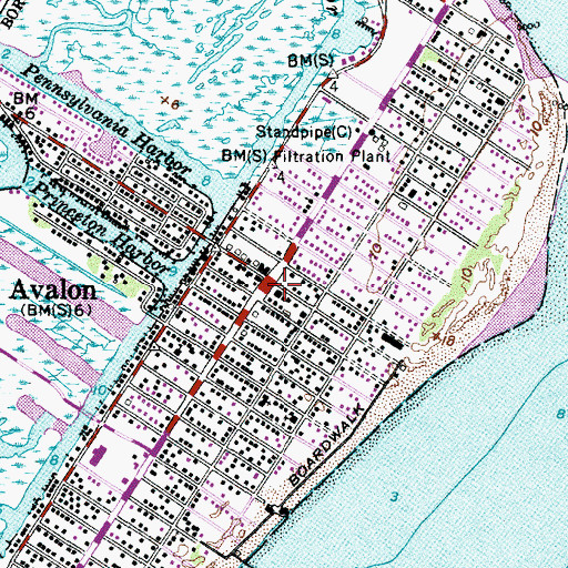 Topographic Map of Avalon, NJ