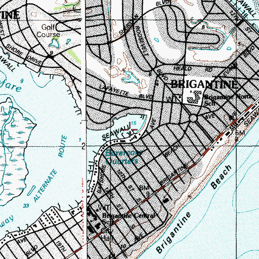 Topographic Map of Baremore Quarters, NJ