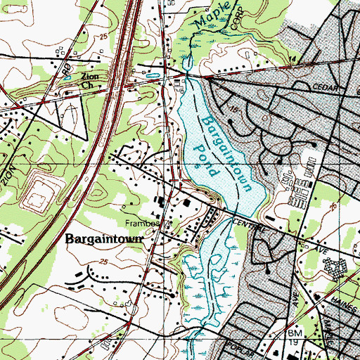 Topographic Map of Bargaintown, NJ