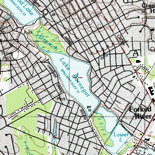 Topographic Map of Lake Barnegat, NJ