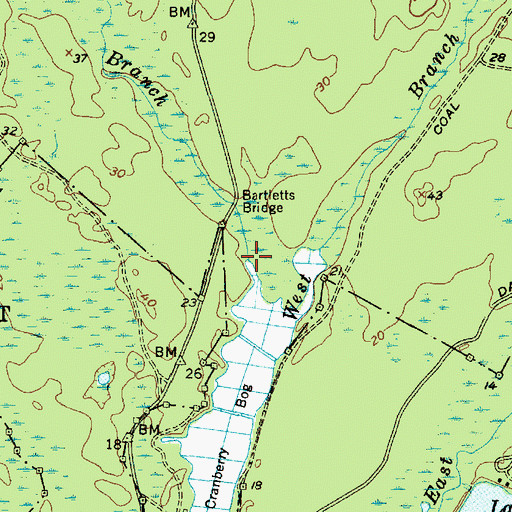 Topographic Map of Bartletts Branch, NJ