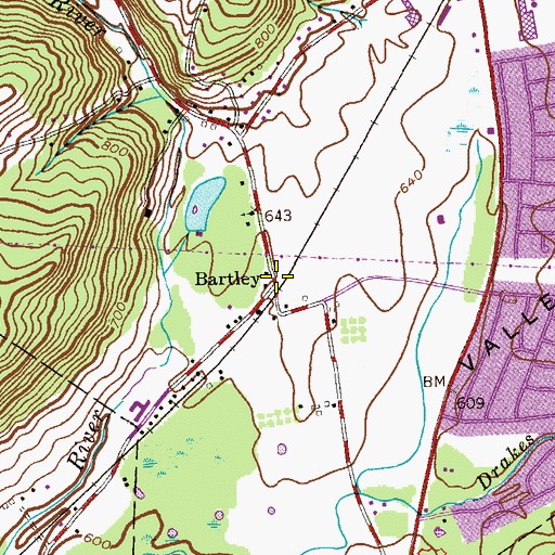 Topographic Map of Bartley, NJ